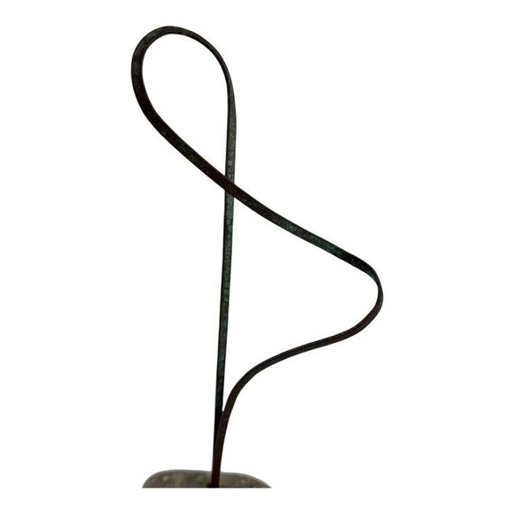 Abstract Stone & Metal Sculpture - 10” Minimalist Art Brutalist MCM Kinetic - Picture 8 of 8